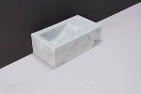 Forzalaqua Venetia fontein 30x15cm rechts zonder kraangat carrara