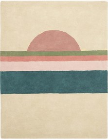 Handgetuft kindervloerkleed Sunset Pink Green