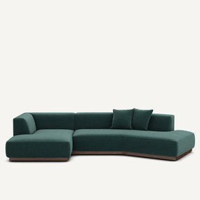 Linkse open hoekbank in gespikkelde stof, Jacopo