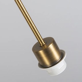 Stoffen Eettafel / Eetkamer Moderne hanglamp brons met kap 45 cm wit - Combi 1 Landelijk / Rustiek, Modern E27 rond Binnenverlichting Lamp