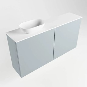 Mondiaz Fowy toiletmeubel 100cm clay met witte waskom links zonder kraangat