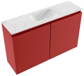 Mondiaz Ture DLux toiletmeubel 80cm fire met wastafel opalo midden zonder kraangat