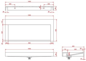 Fontana Elena badkamermeubel 100cm kasteel bruin met solid surface wastafel zonder kraangat