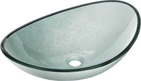 Mexen Sonia glazen opbouwwastafel 54 x 37 cm, zilverkleurig - 24145411