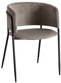 Set Van 4 Nalon Gestoffeerde Eetkamerstoelen Zwart & Corduroy Grijs – Taupe – Koel & Corduroy - Sklum