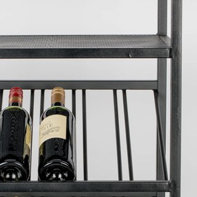 Zuiver Cantor Zwart Metalen Wijnrek - 75x35x180cm.