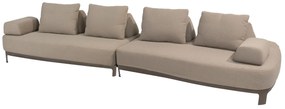 4 Seasons Outdoor Santorini 4-zits loungebank terre met knuffelhoek  Loungebank    bruin weerbestendig