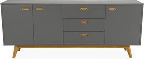 Tenzo Bess Mat Grijs Dressoir Eiken - 200x43x82cm.