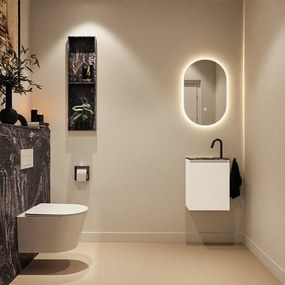 Mondiaz Ture DLux toiletmeubel 40cm talc met wastafel lava links met kraangat