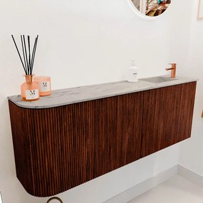 Mondiaz Joya DLux 110cm toiletmeubel ronding links ruby met wastafel faye rechts 1 kraangat glace