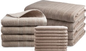 Handdoeken 16 delig set - Doublelife Recycled Cotton Collectie - warm sand