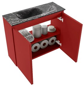 Mondiaz Ture DLux toiletmeubel 60cm fire met wastafel lava links zonder kraangat