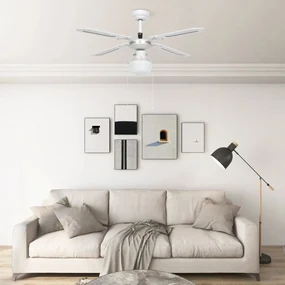 vidaXL Plafondventilator met lamp 106 cm wit