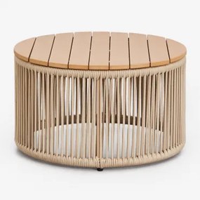 Calipso Salontafel In Ijzer En Gevlochten Touw Ø60 Cm - Sklum