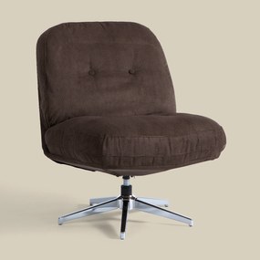 Retro Draaifauteuil Ribstof Bruin