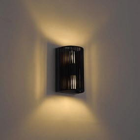 Japandi wandlamp zwart IP44 - Jayla