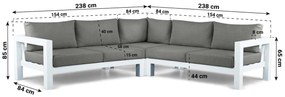 Hoek loungeset 5 personen Aluminium Wit  Lifestyle Garden Furniture Luca