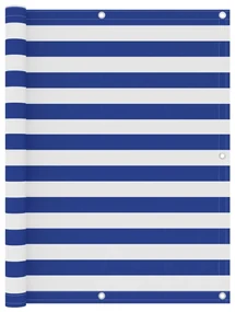 vidaXL Balkonscherm 120x500 cm oxford stof wit en blauw