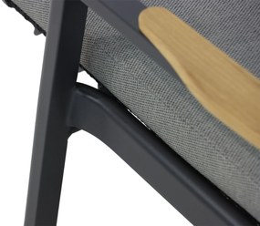 Coco Ralph Ligbed Verstelbaar Aluminium/wicker Grijs