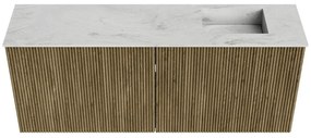 Mondiaz Joya DLux 100cm toiletmeubel dusk met wastafel faye rechts 1 kraangat opalo