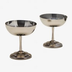 Pack Van 2 Cocktailglazen 20 Cl Van Roestvrij Staal Morrow Roestvrij Staal - Sklum