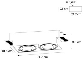 Inbouwspot wit GU10 AR70 trimless 2-lichts - Oneon Modern GU10 Binnenverlichting Lamp