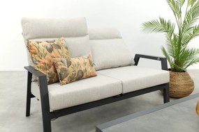 Lagos/Atlanta stoel-bank loungeset 4-delig verstelbaar - Antraciet