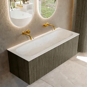 Mondiaz Kurve-dlux 120cm badmeubel shadow met 1 lade en wastafel big large midden zonder kraangat opalo