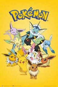 Poster Pokémon - Eevee Evolutions, (61 x 91.5 cm)