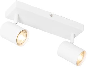 Moderne plafondlamp wit 2-lichts verstelbaar rechthoekig - Jeana