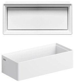 Clou New Flush 3.1 fontein solid surface 38cm met afvoerplaat wit mat