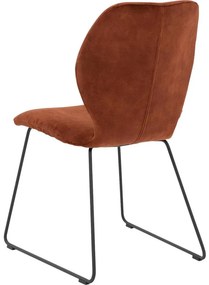 Goossens Eetkamerstoel Hera koper velvet stof leuning, modern design
