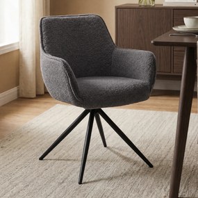 Boucle Stoel Draaibaar Cement Grijs