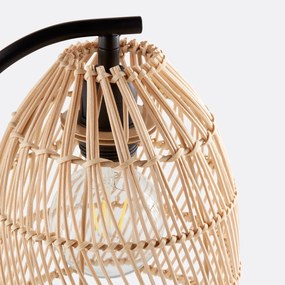 Tafellamp in metaal en rotan, Dankia