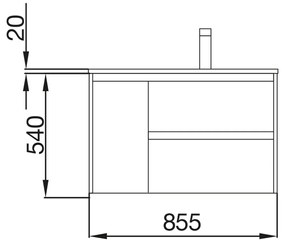 Muebles Note asymmetrisch badmeubel 85cm 1 kraangat rechts caledonia