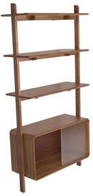 Zuiver Rise Walnut Design Wandkast Met Planken Walnoot - 90x35x180cm.
