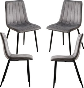 Set 4 Liny Fluwelen Stoelen