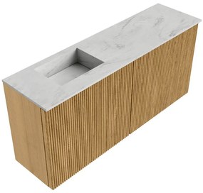 Mondiaz Joya DLux 90cm toiletmeubel oak met wastafel faye links zonder kraangat opalo