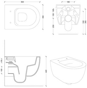 Xenz Gio randloos hangend toilet met softclose zitting hoogglans wit