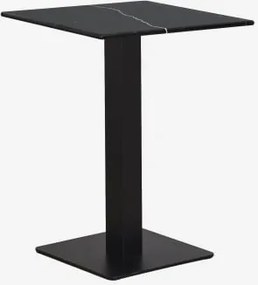 Vierkante Bar Tafel Van Natuurlijk Livanto-steen 60 X 60 Cm & Nero Marquina Marmer - Zwart - Sklum