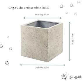 Pot Grigio Cube Antique White
