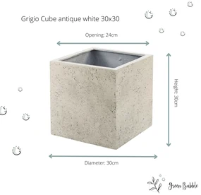 Pot Grigio Cube Antique White