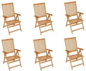 vidaXL Tuinstoelen 6 st met antracietkleurige kussens massief teakhout