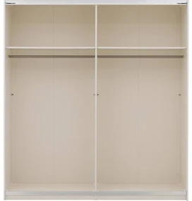 Goossens Kledingkast Easy Storage Sdk, 153 cm breed, 220 cm hoog, 1x 3 paneel glas schuifdeur li en 1x 3 paneel spiegel schuifdeur re