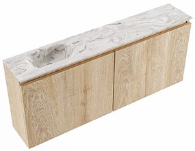 Mondiaz Ture DLux toiletmeubel 120cm washed oak met wastafel glace links met kraangat