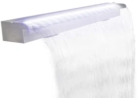 vidaXL Zwembadwaterval met LED's rechthoekig 120 cm roestvrij staal