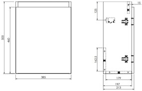 Fontana Recto toiletmeubel walnoot 40x22cm met natuurstenen fontein rechts