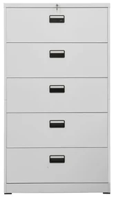 vidaXL Archiefkast 90x46x164 cm staal lichtgrijs