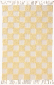 Handgeweven katoenen hoog-laag vloerkleed Caro