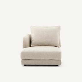 Halve bank links, modulair, met textuur van viscose en linnen, TIBERIO